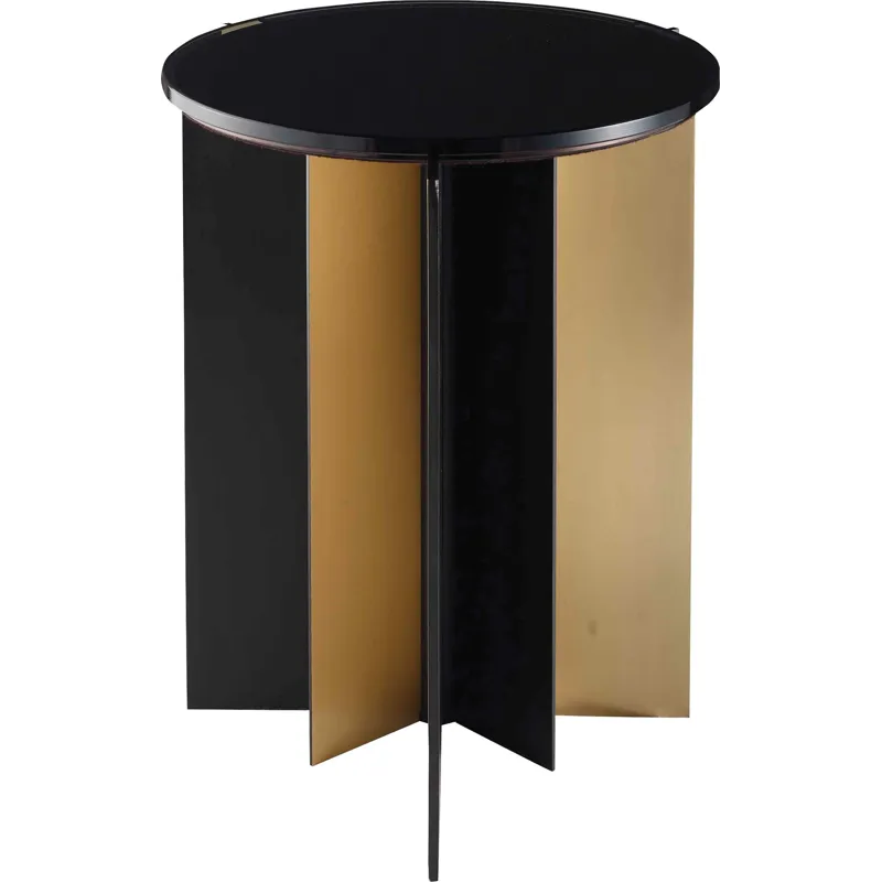 As Shown: Bright Bronze and Oil Rubbed Brass base, Graphite glass top