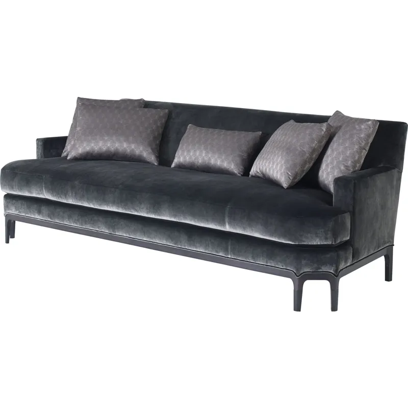 As Shown: fabric 19-812, pillow fabric 86-535 (no longer available), Black Mink finish, Oil Rubbed B