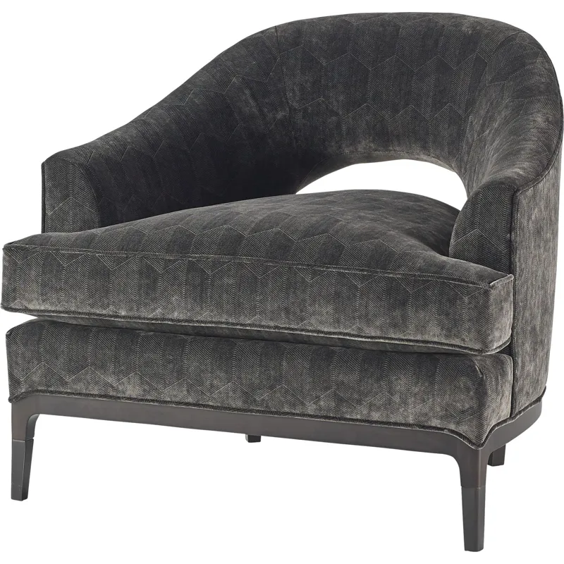 As Shown: fabric 19-840 (limited availability), Black Mink finish, Oil Rubbed Bronze ferrules