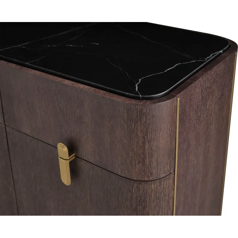 As Shown: Obsidian with Polished Nero Marquina Marble