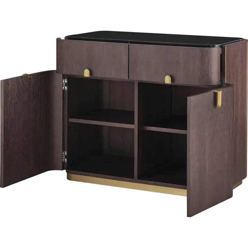 As Shown: Obsidian with Polished Nero Marquina Marble