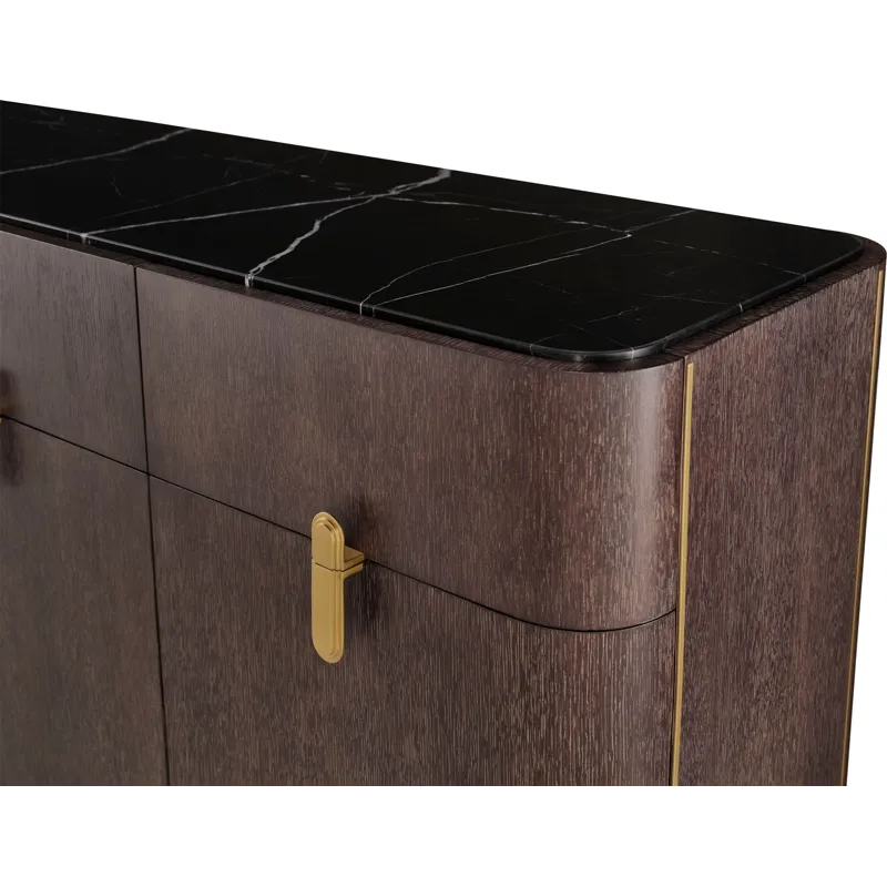 As Shown: Obsidian with Polished Nero Marquina Marble