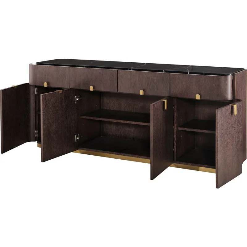 As Shown: Obsidian with Polished Nero Marquina Marble