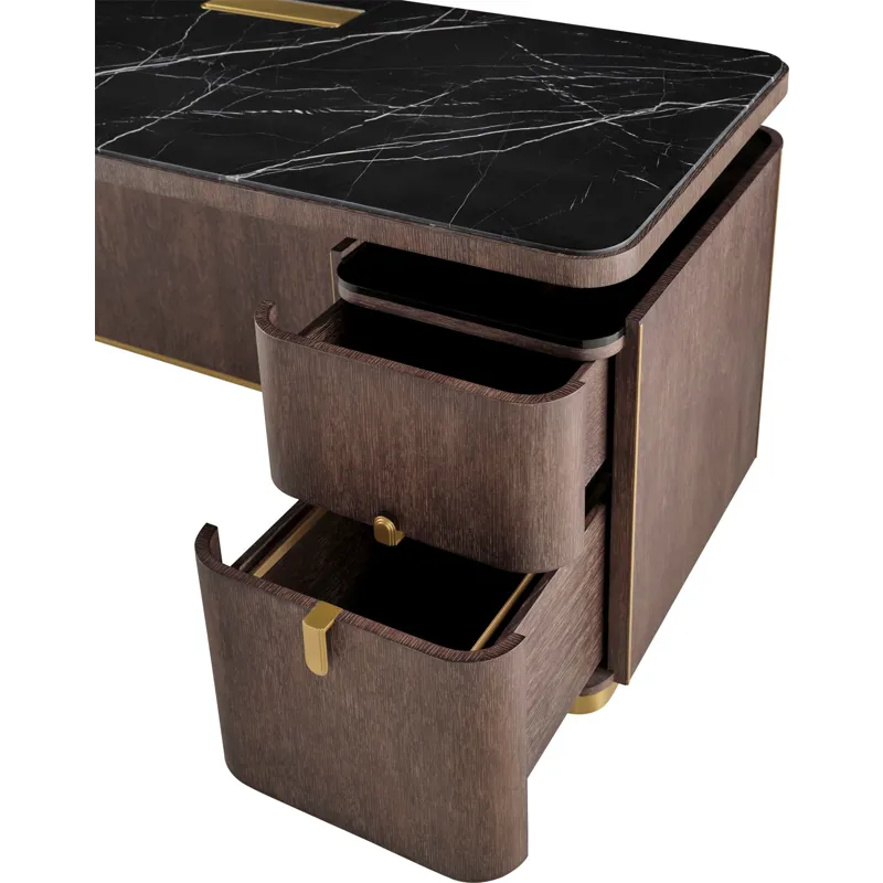 As Shown: Obsidian with Polished Nero Marquina Marble