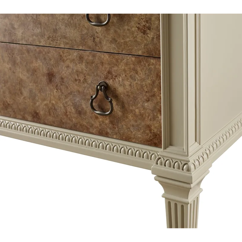 As Shown: Linen Lacquer with Pepper drawer fronts