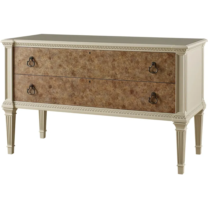 As Shown: Linen Lacquer with Pepper drawer fronts