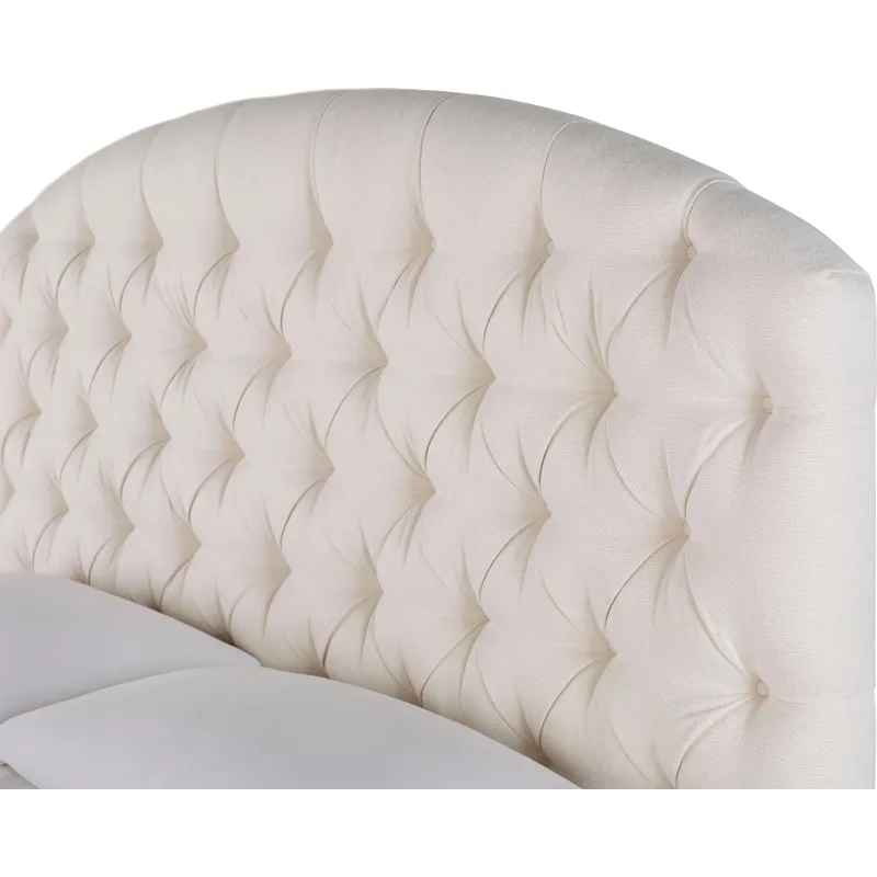 As Shown: fabric 79-305, 64" button tufted headboard, regular taper foot in Chocolate Mink