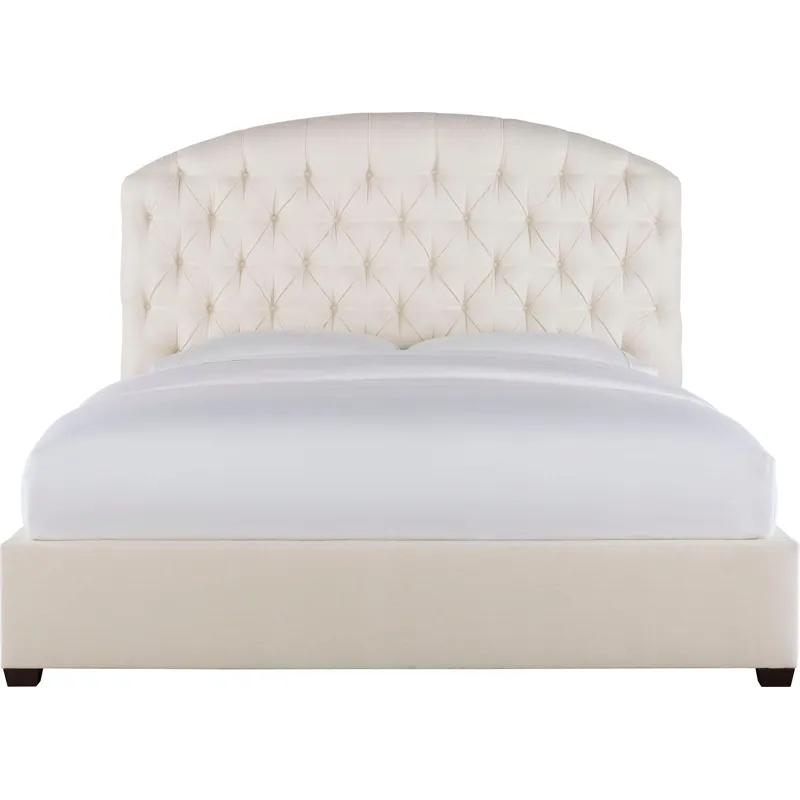 As Shown: fabric 79-305, 64" button tufted headboard, regular taper foot in Chocolate Mink