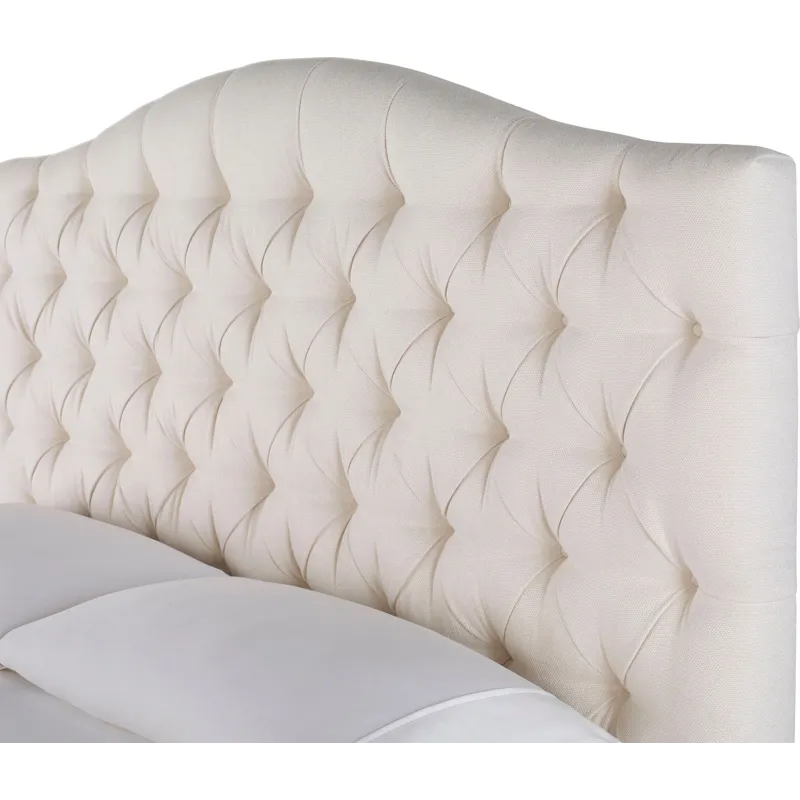 As Shown: fabric 79-305, 64" button tufted headboard, regular taper foot in Chocolate Mink