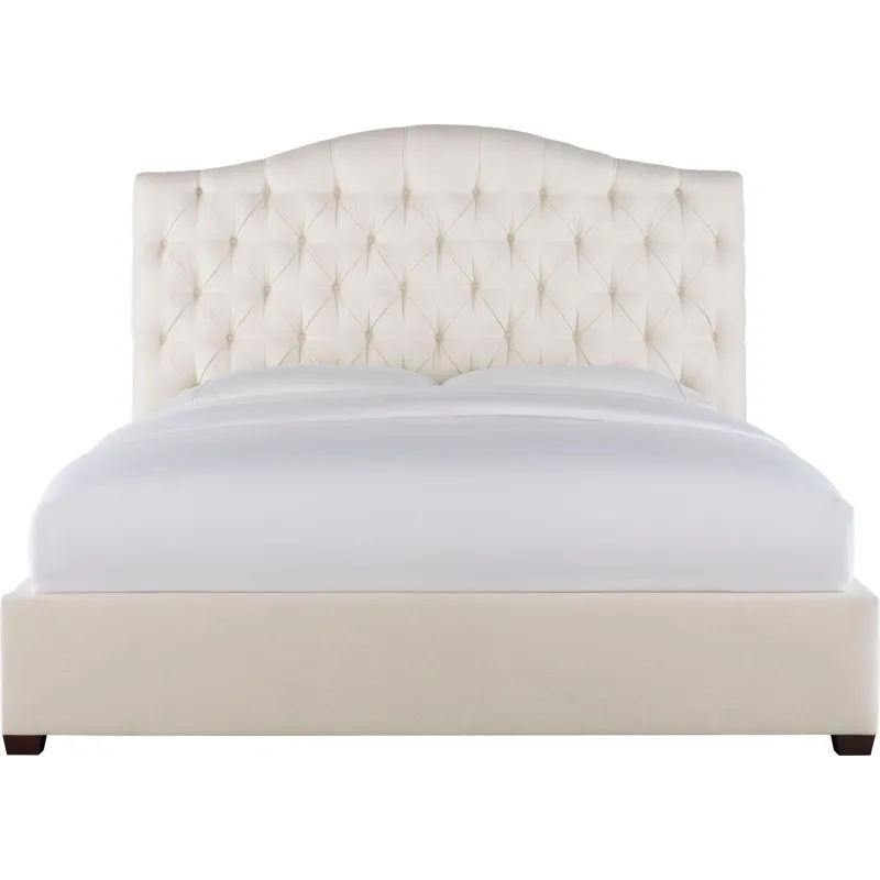 As Shown: fabric 79-305, 64" button tufted headboard, regular taper foot in Chocolate Mink