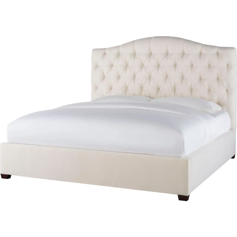 As Shown: fabric 79-305, 64" button tufted headboard, regular taper foot in Chocolate Mink