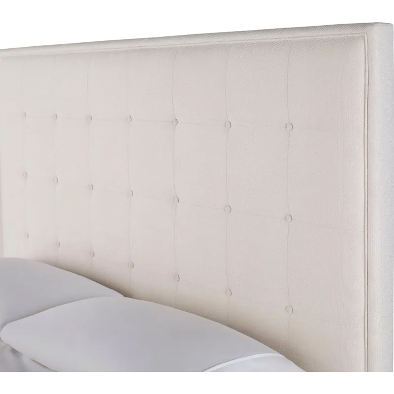 As Shown: fabric 79-305, 64" button tufted headboard, regular taper foot in Chocolate Mink