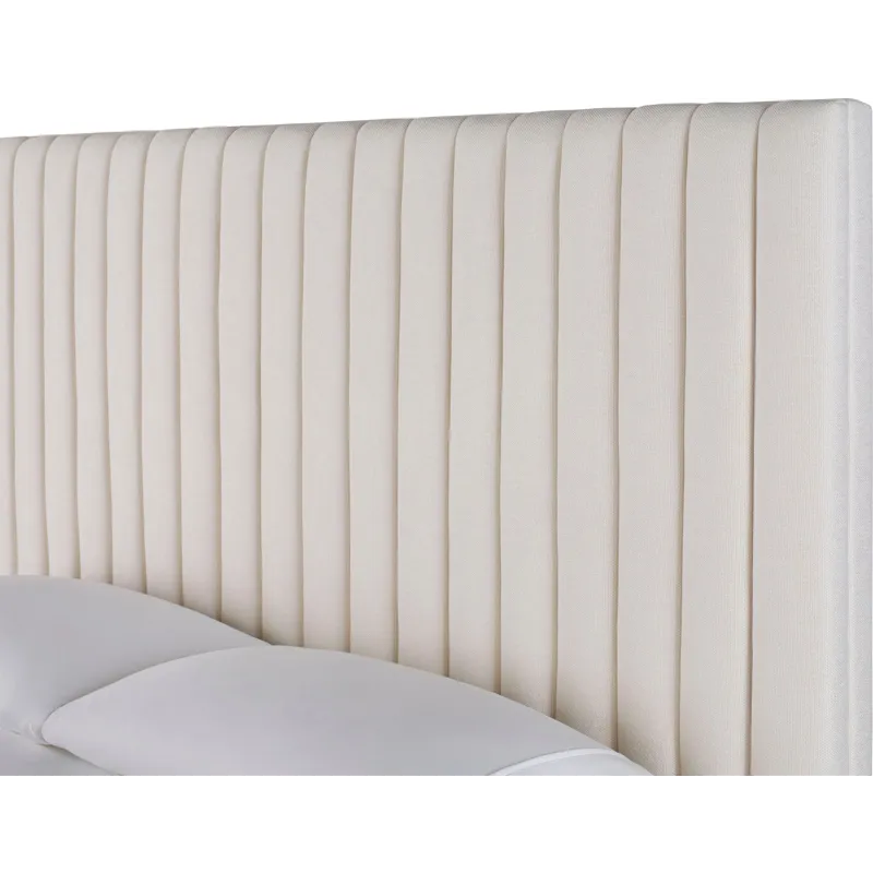 As Shown: fabric 79-305, 64" headboard, wide block foot in Chocolate Mink
