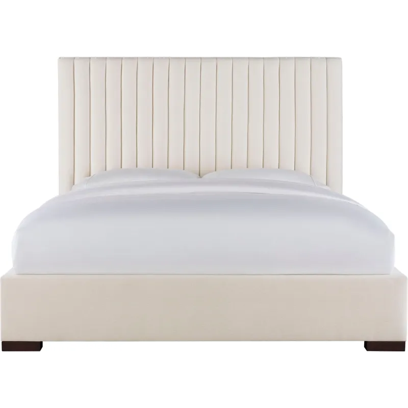 As Shown: fabric 79-305, 64" headboard, wide block foot in Chocolate Mink