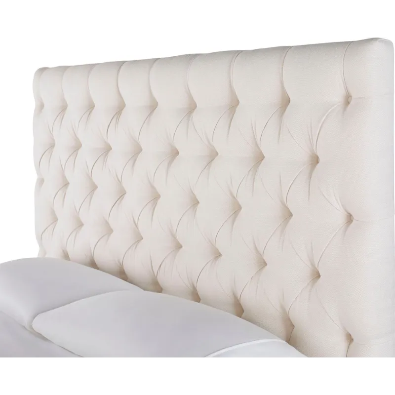 As Shown: fabric 79-305, 64" button tufted headboard, regular taper foot in Chocolate Mink