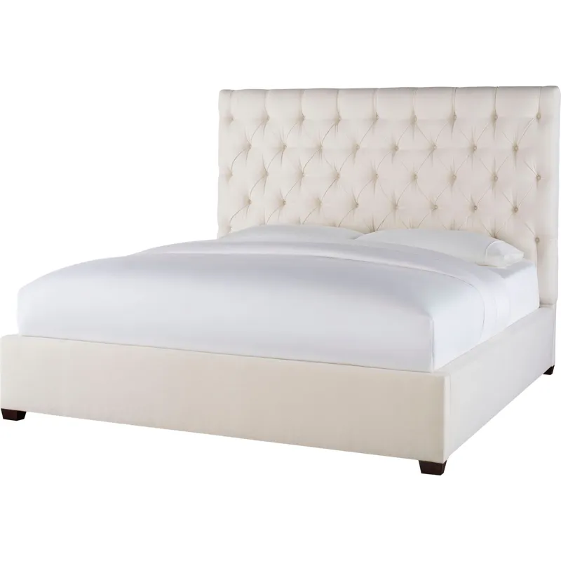 As Shown: fabric 79-305, 64" button tufted headboard, regular taper foot in Chocolate Mink