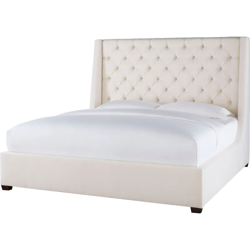 As Shown: fabric 79-305, 64" button tufted headboard, regular taper foot in Chocolate Mink