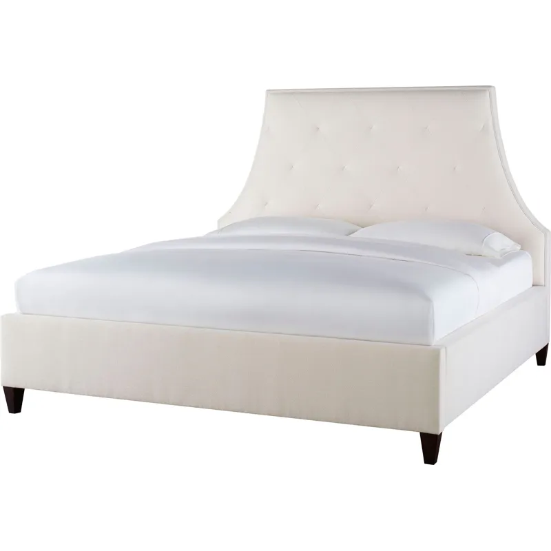 As Shown: fabric 79-305, 60" modern stitched headboard, tall taper foot in Chocolate Mink