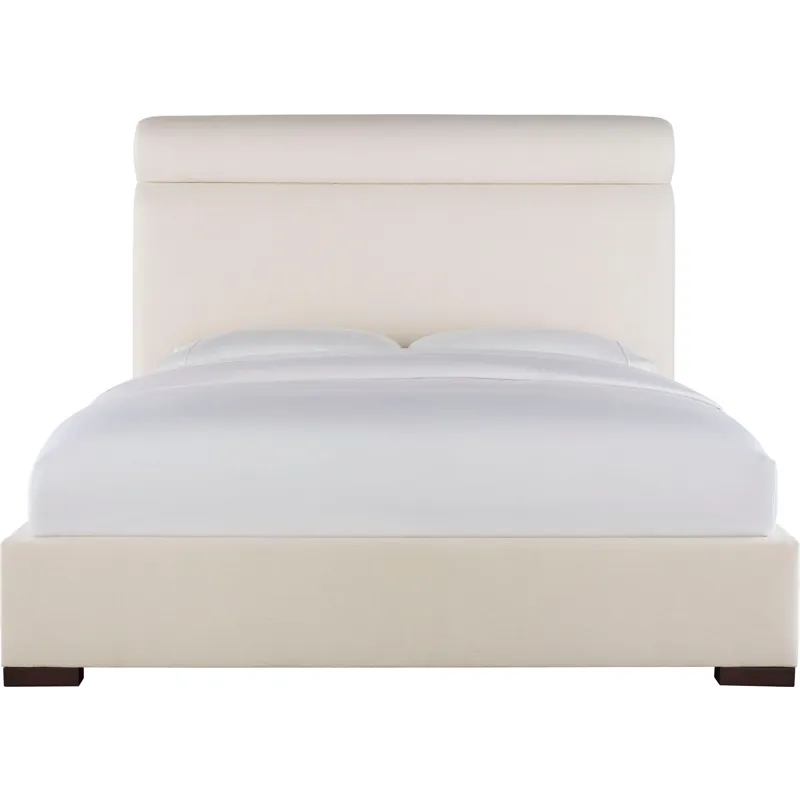 As Shown: fabric 79-305, 64" headboard, wide block foot in Chocolate Mink