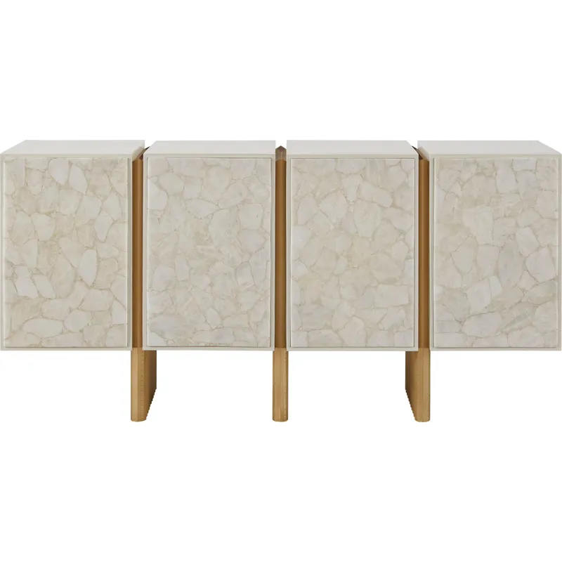 As Shown: Plain White Lacquer with White Quartz