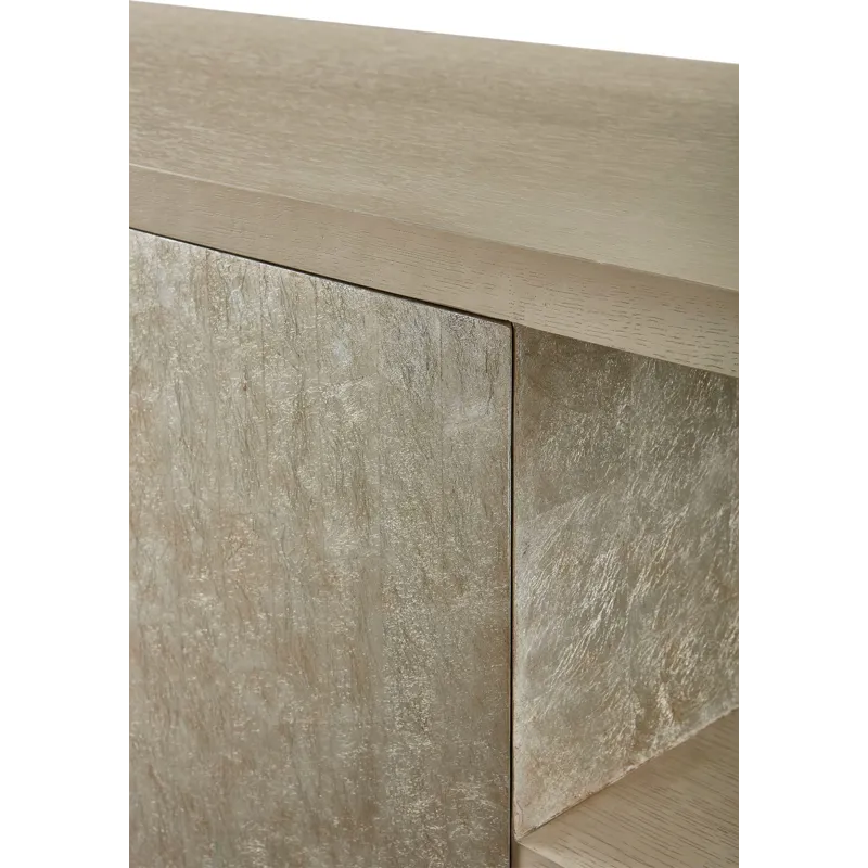 As Shown: Ecru with Chevron Silver Leaf