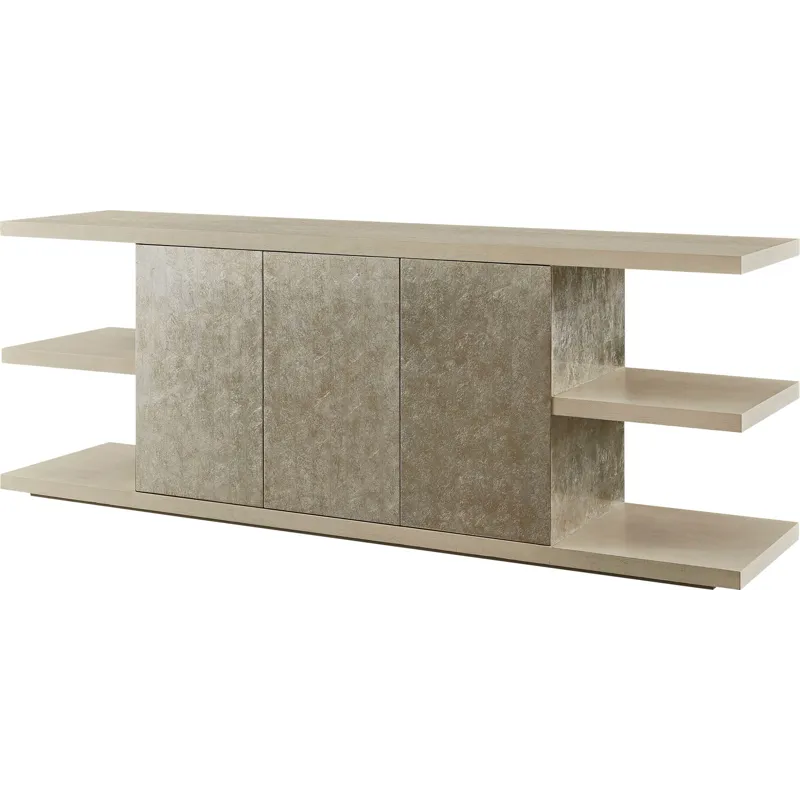 As Shown: Ecru with Chevron Silver Leaf