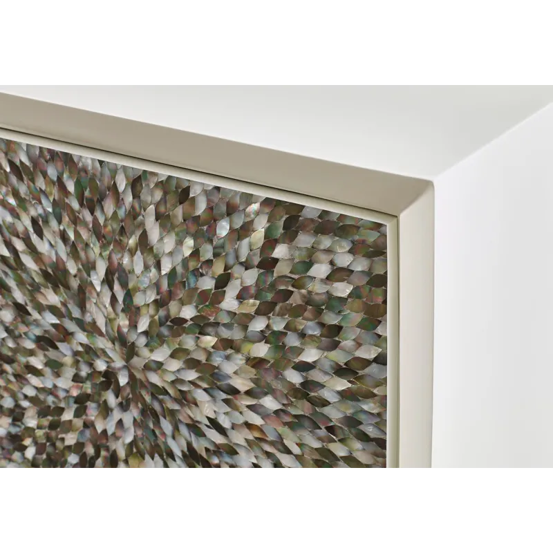 As Shown: Plain White Lacquer with Mother of Pearl