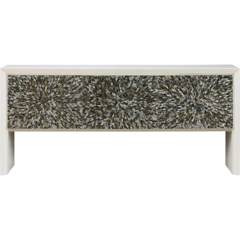 As Shown: Plain White Lacquer with Mother of Pearl