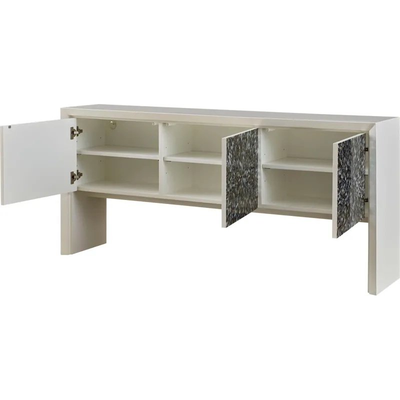 As Shown: Plain White Lacquer with Mother of Pearl