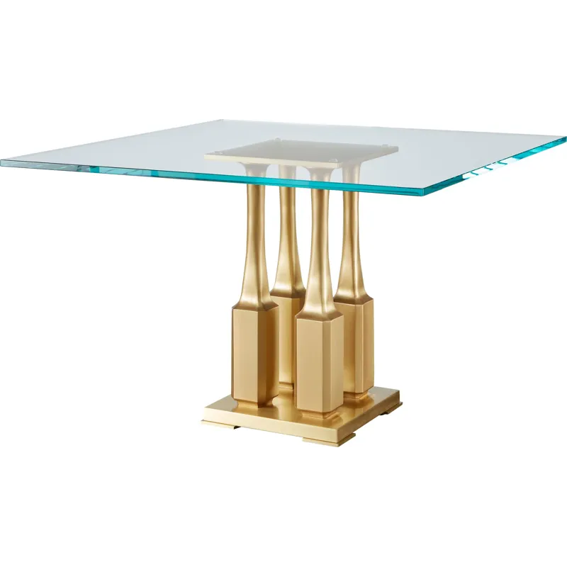 As Shown: Natural Bronze, 48" x 48" Starphire glass top