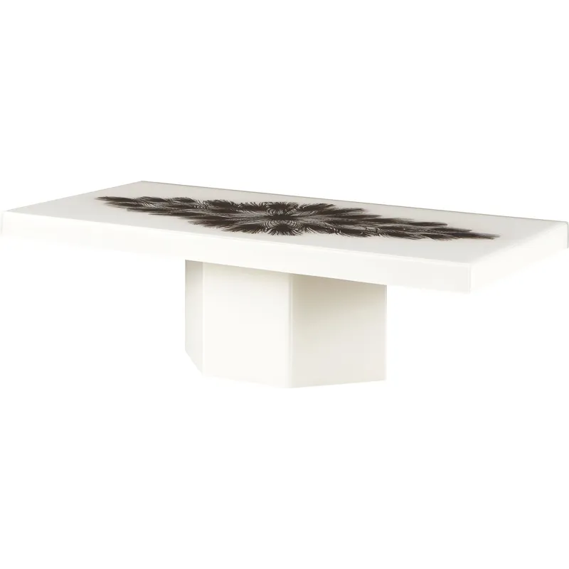 Baker Luxe Peacock Rectangle Cocktail Table