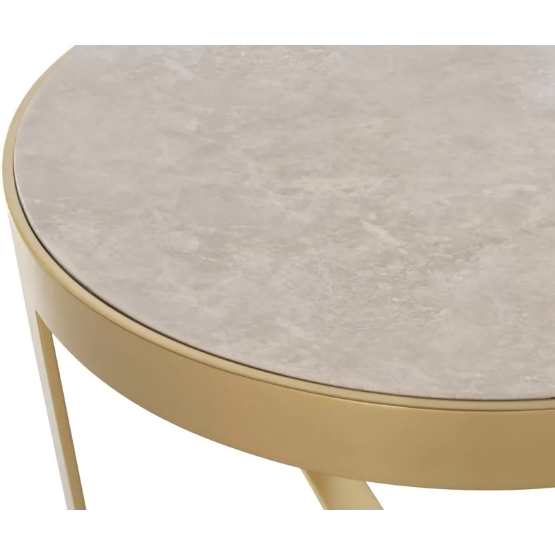 As Shown: Honed Cream Karaman top, Natural Bronze base