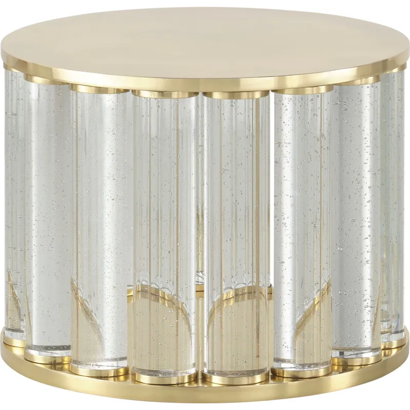 As Shown: Polished Brass and Crystal