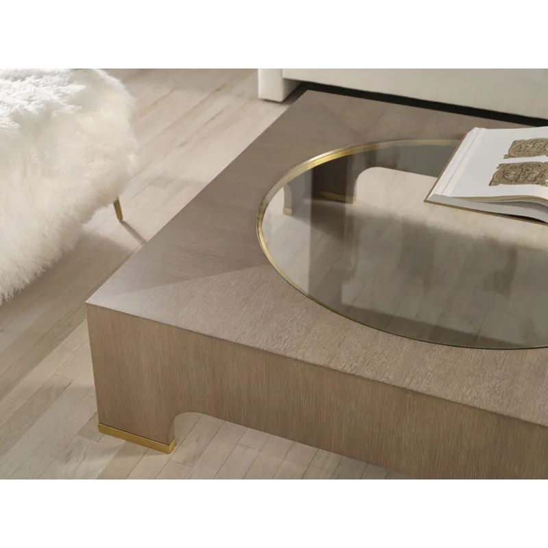 As Shown: Lustre with Natural Bronze, Starphire glass top