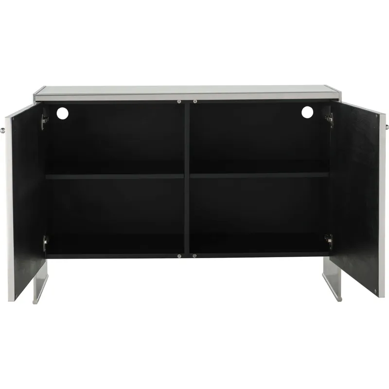 As Shown: center partition and two (2) adjustable shelves