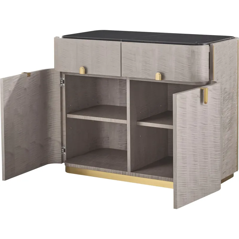 As Shown: Sterling with Polished Nero Marquina Marble