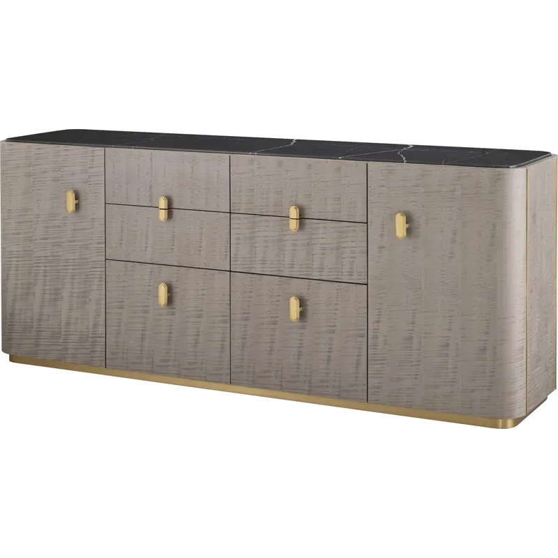 As Shown: Sterling with Polished Nero Marquina Marble