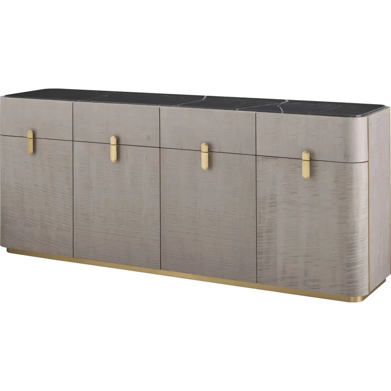 As Shown: Sterling with Polished Nero Marquina Marble