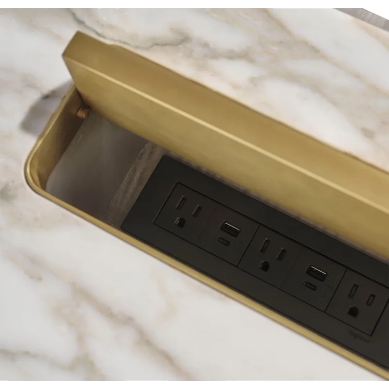 As Shown: Sterling with Polished Calacatta Gold Marble