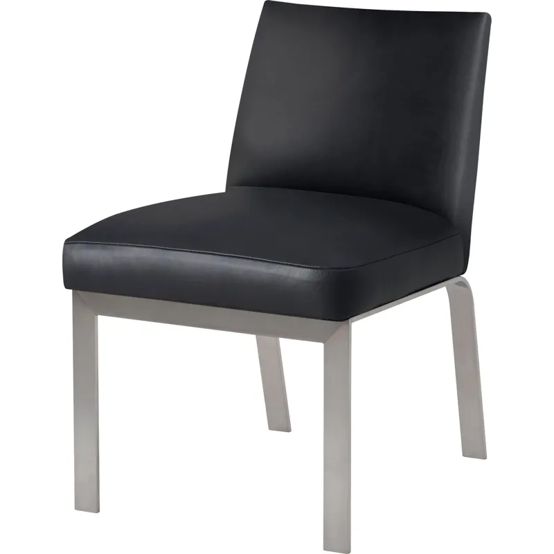 As Shown: leather L1040, Brushed Stainless Steel frame