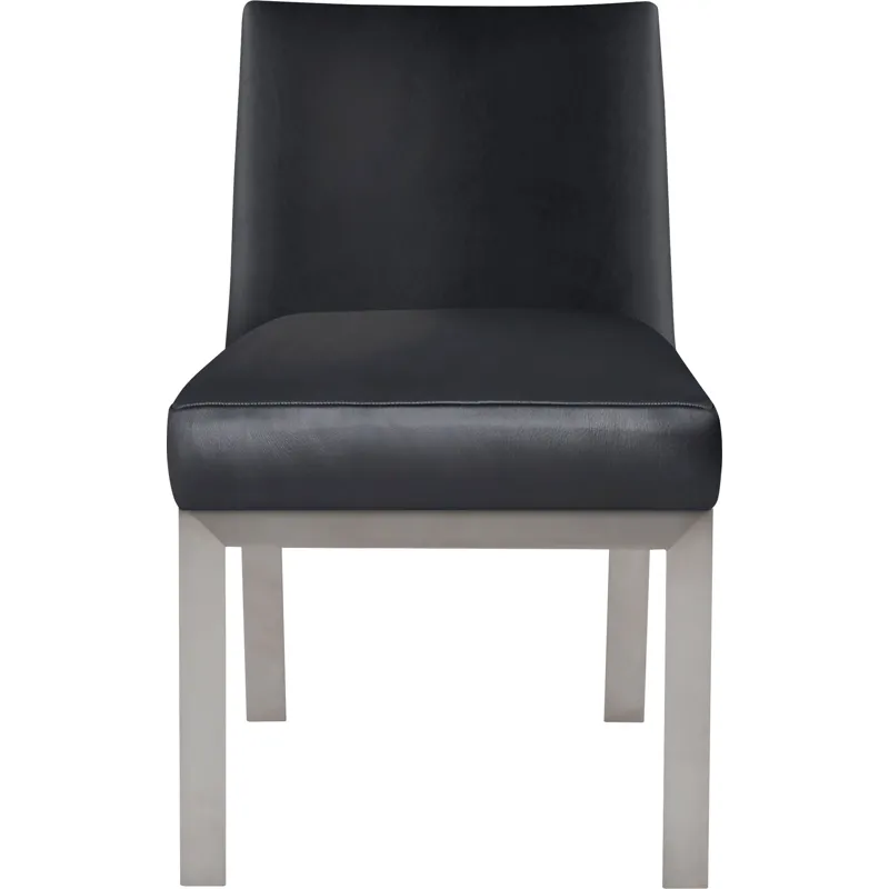 As Shown: leather L1040, Brushed Stainless Steel frame