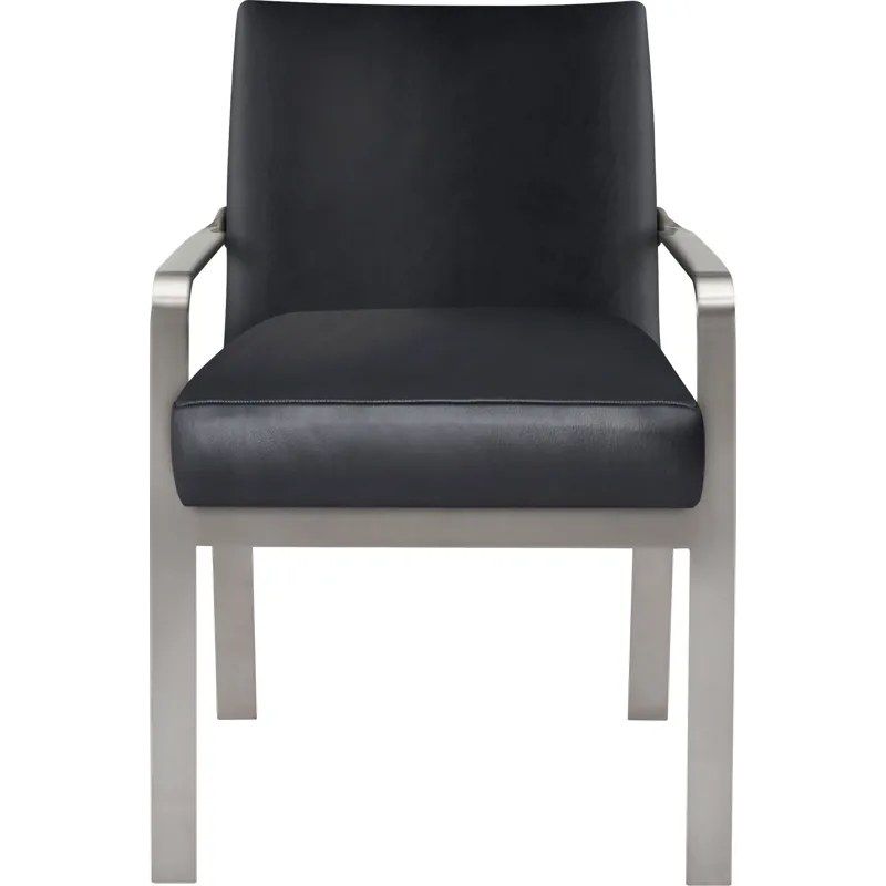 As Shown: leather L1040, Brushed Stainless Steel frame