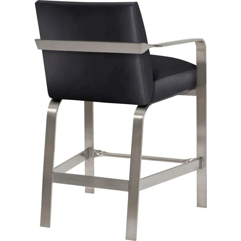As Shown: leather L1040, Brushed Stainless Steel frame