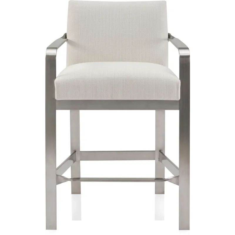 As Shown: fabric 23-130, Brushed Stainless Steel frame