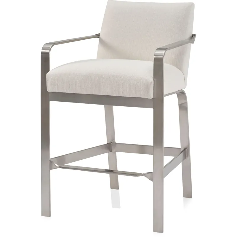 As Shown: fabric 23-130, Brushed Stainless Steel frame