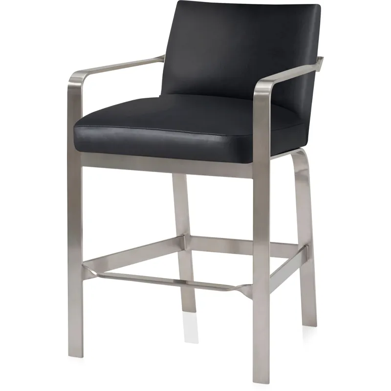 As Shown: leather L1040, Brushed Stainless Steel frame