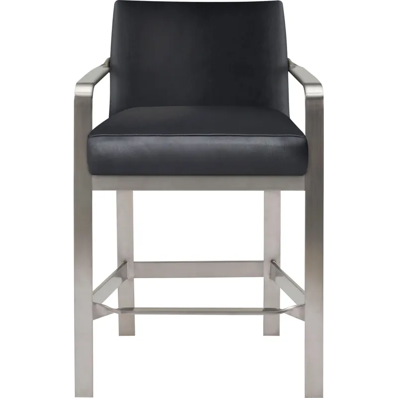 As Shown: leather L1040, Brushed Stainless Steel frame