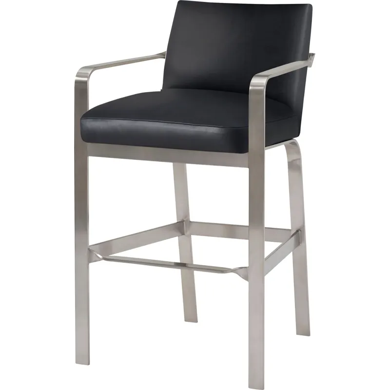 As Shown: leather L1040, Brushed Stainless Steel frame