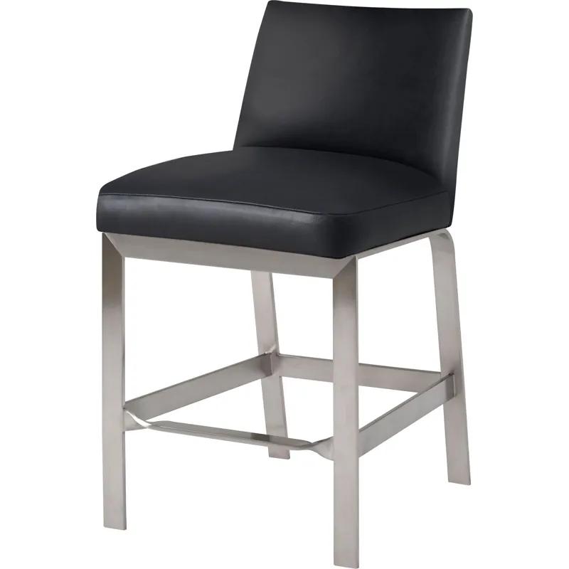As Shown: leather L1040, Brushed Stainless Steel frame