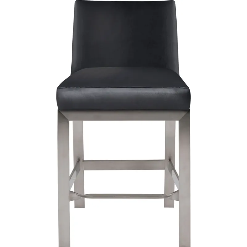 As Shown: leather L1040, Brushed Stainless Steel frame